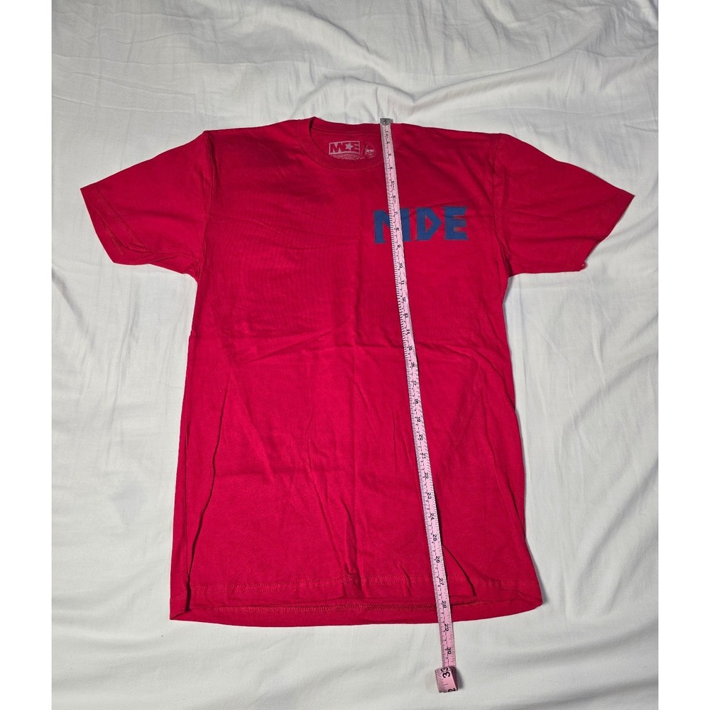 MDE COM98 Red Shirt Blue MDE Logo VAPES.COM NEW SMALL